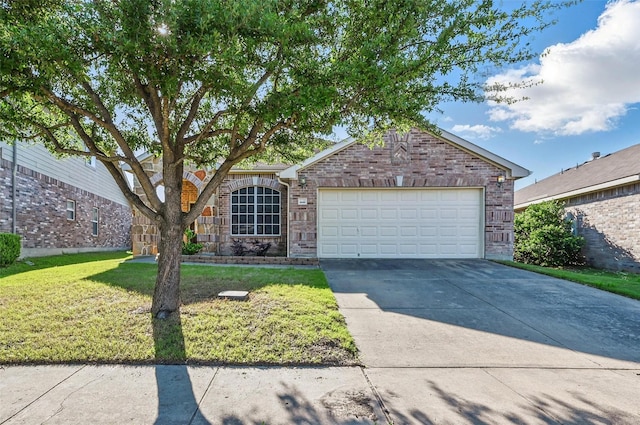 2020 Childress Dr, Forney, TX 75126 - view of front of home with brick siding, a front lawn, driveway, and a garage