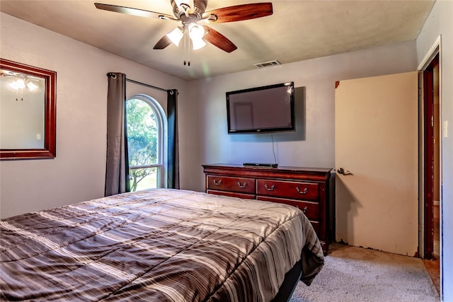 2606 Cedar Elm Ln, Garland, TX 75043 - bedroom featuring light carpet and ceiling fan