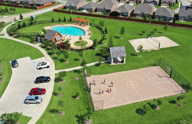 1103 Bantham Way, Forney, TX 75126 - aerial perspective of suburban area with a pool