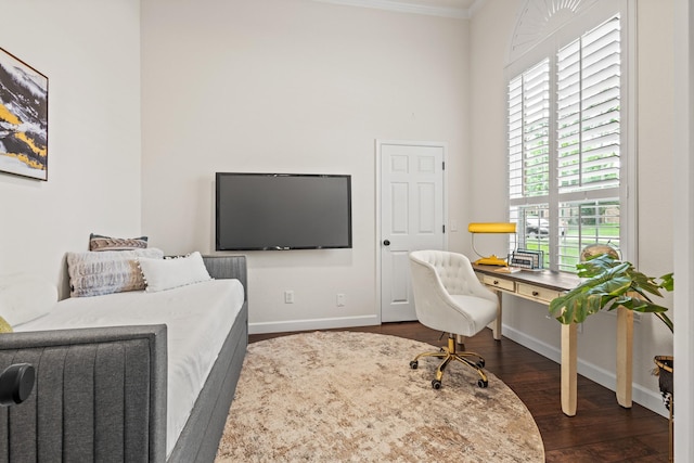 1531 Redeemer Rd, Allen, TX 75002 - home office with ornamental molding, wood finished floors, and baseboards