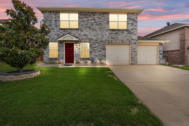 8532 Star Thistle Dr, Fort Worth, TX 76179 - traditional-style home featuring concrete driveway and a lawn