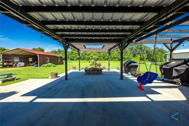 10195 Angie Ave, Eustace, TX 75124 - view of patio / terrace featuring a pergola and area for grilling