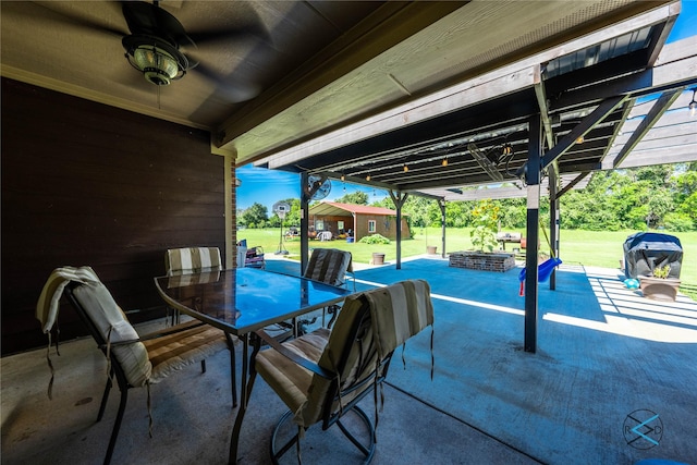 10195 Angie Ave, Eustace, TX 75124 - view of patio with outdoor dining space and a pergola