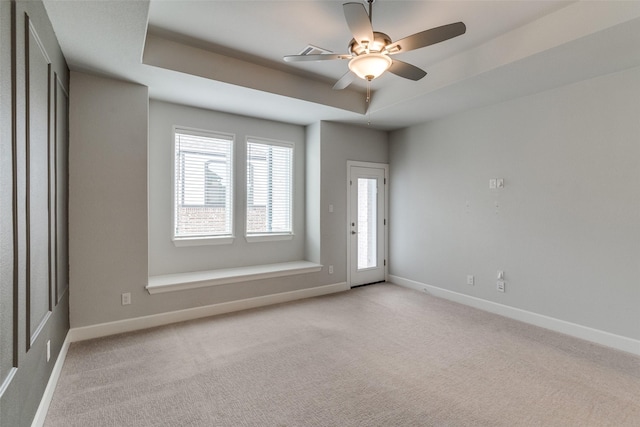 8230 Callimont Ln, Dallas, TX 75231 - empty room with ceiling fan, baseboards, and light carpet