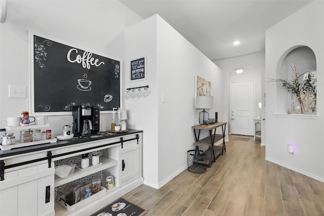 725 Sandy Chip Trl, Fort Worth, TX 76108 - corridor with wood finished floors, baseboards, and recessed lighting