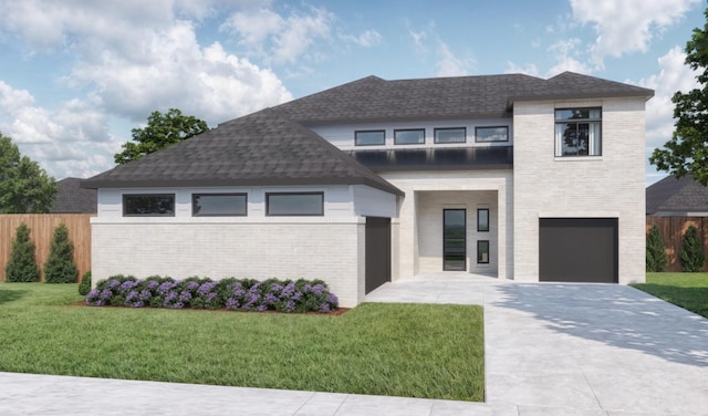 8504 Lacey Rd, North Richland Hills, TX 76182 - view of front of property with brick siding, a garage, driveway, and roof with shingles