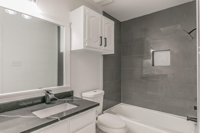 4107 Crossgate Ct, Arlington, TX 76016 - bathroom with vanity, toilet, and bathing tub / shower combination