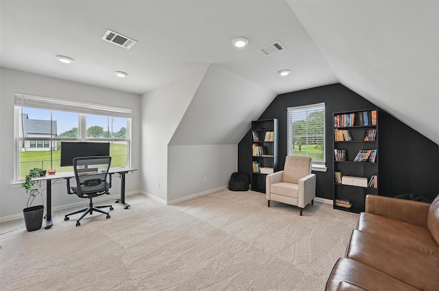 917 County Road 914, Burleson, TX 76028 - home office with carpet flooring, lofted ceiling, and baseboards