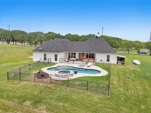 917 County Road 914, Burleson, TX 76028 - view of swimming pool featuring a patio and a pool with connected hot tub