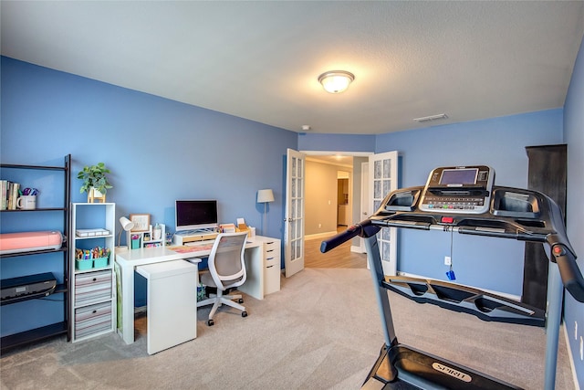 1908 Damianita Dr, Royse City, TX 75189 - carpeted home office with french doors