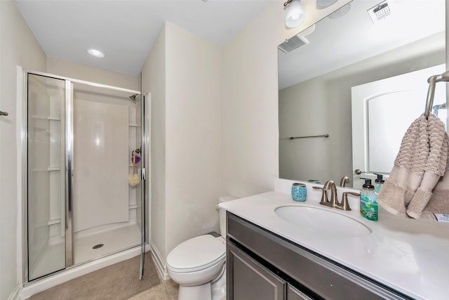 8109 Brahmin Ct, Fort Worth, TX 76131 - bathroom featuring vanity, a stall shower, and toilet