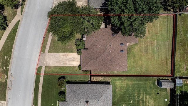 aerial view of property's location with property parcel outlined