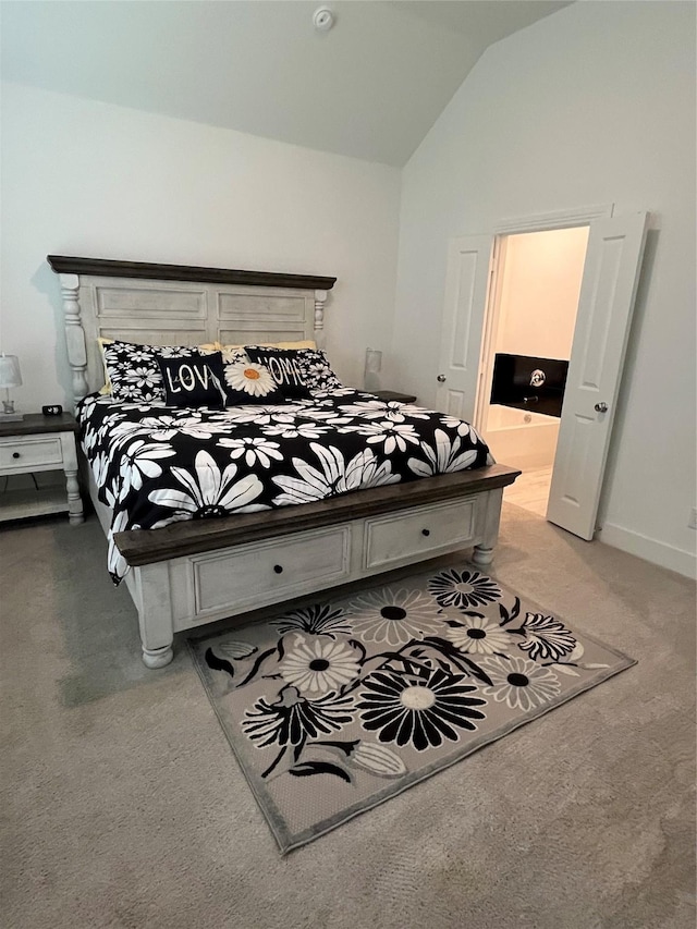 1812 Horseshoe Ln, Van Alstyne, TX 75495 - bedroom with carpet flooring, lofted ceiling, and baseboards