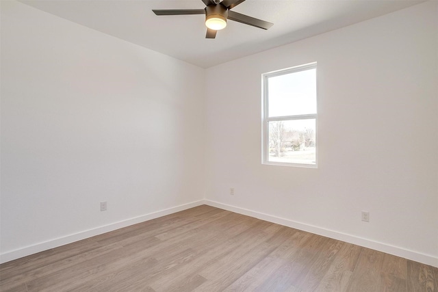 209 Lanai Dr, Runaway Bay, TX 76426 - empty room featuring a ceiling fan, baseboards, and light wood finished floors