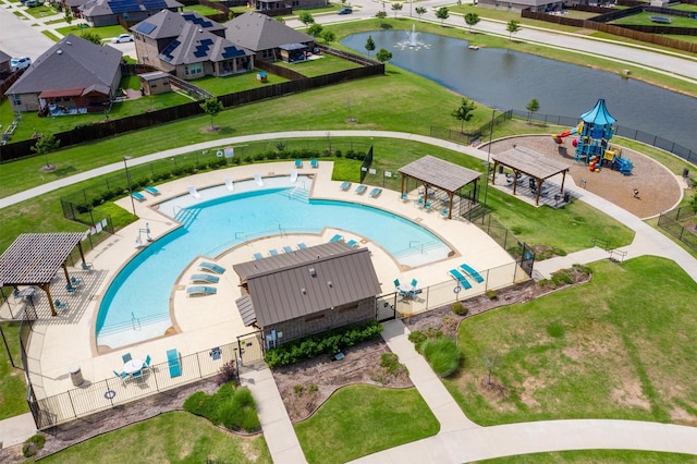 716 Newberry Ln, Royse City, TX 75189 - drone / aerial view of a nearby body of water and a pool area
