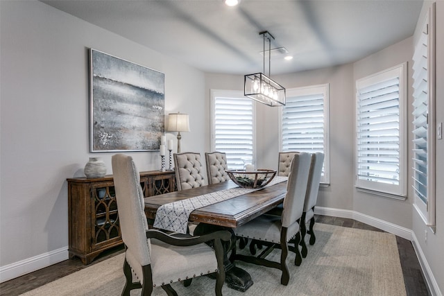 1801 Wichita Dr, Prosper, TX 75078 - dining space featuring baseboards, plenty of natural light, wood finished floors, and recessed lighting