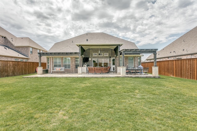 1801 Wichita Dr, Prosper, TX 75078 - rear view of property with a pergola, a patio area, and brick siding
