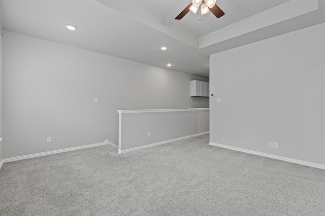 14824 Belclaire Ave, Aledo, TX 76008 - spare room with ceiling fan, carpet, recessed lighting, and baseboards