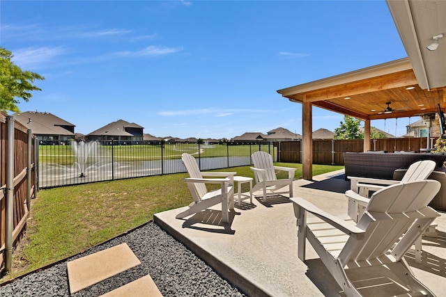 3708 Bennett Trl, Celina, TX 75009 - view of patio / terrace featuring a residential view and a ceiling fan