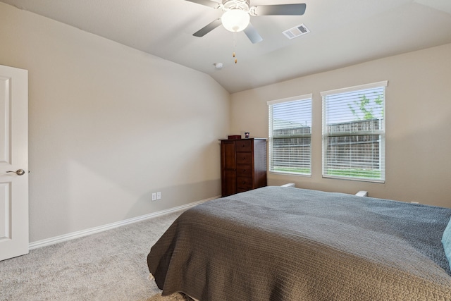 263 Hawthorn Dr, Lavon, TX 75166 - bedroom with carpet floors, baseboards, lofted ceiling, and a ceiling fan