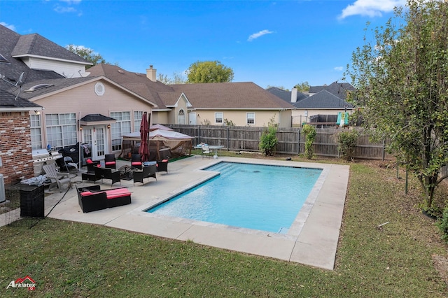 520 Parklane Dr, Bossier City, LA 71111 - view of pool with an outdoor hangout area, a patio area, and a residential view