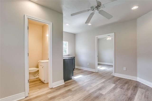 1200 County Road 701a, Cleburne, TX 76031 - unfurnished room with ceiling fan, light wood-style floors, recessed lighting, and baseboards