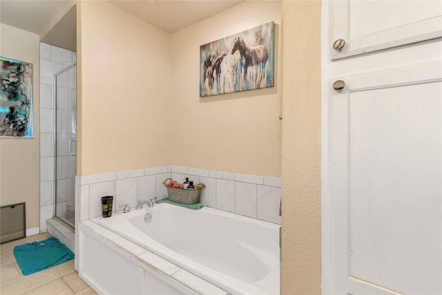 1200 County Road 701a, Cleburne, TX 76031 - full bathroom with a stall shower, tile patterned floors, and a garden tub