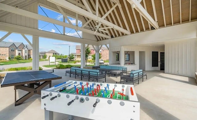 1309 Haybale Ln, Garland, TX 75042 - view of patio with outdoor lounge area and ceiling fan