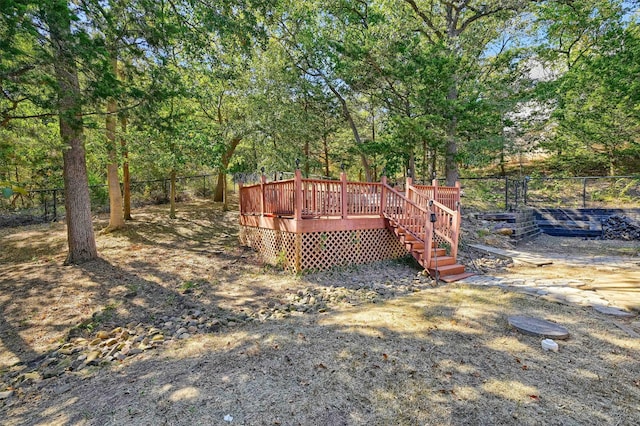 118 Hacienda Dr, Pottsboro, TX 75076 - view of yard with a deck and fence