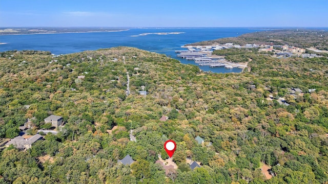 118 Hacienda Dr, Pottsboro, TX 75076 - aerial view of a nearby body of water and a heavily wooded area