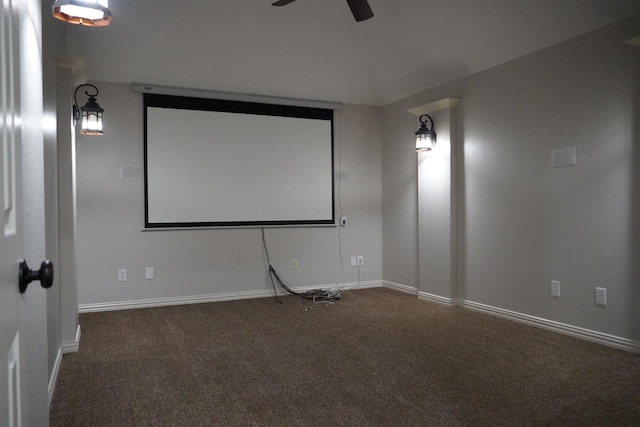 1136 Philip Dr, Allen, TX 75013 - carpeted cinema with a ceiling fan and baseboards
