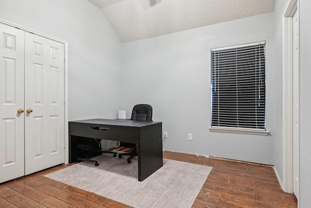 5729 Brazos Dr, Haltom City, TX 76137 - office space featuring wood-type flooring and lofted ceiling