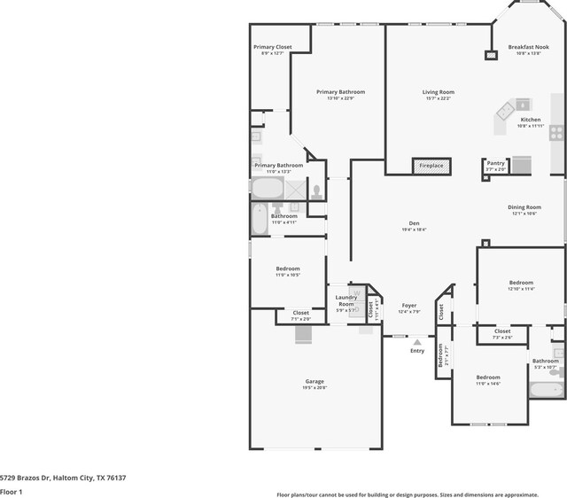 5729 Brazos Dr, Haltom City, TX 76137 - room layout