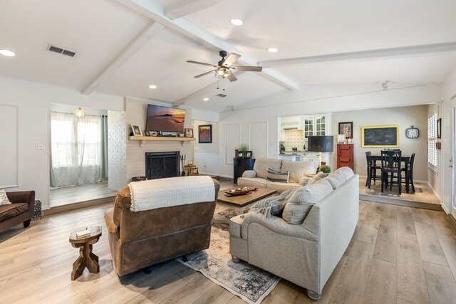 332 Azalea Dr, Sulphur Springs, TX 75482 - living area with plenty of natural light, light wood-style floors, a ceiling fan, and recessed lighting