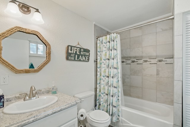 306 Chism Trl, Gordon, TX 76453 - full bathroom featuring shower / bath combo, toilet, and vanity