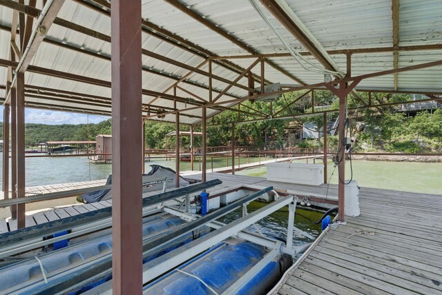 306 Chism Trl, Gordon, TX 76453 - dock featuring a water view and boat lift