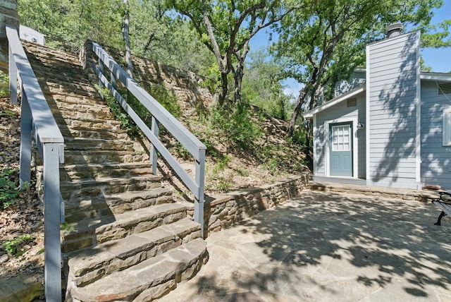 306 Chism Trl, Gordon, TX 76453 - view of patio featuring stairway