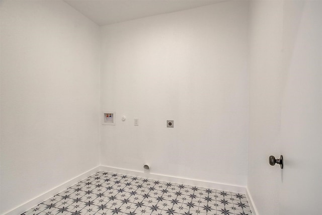171 Tryall Ct, Runaway Bay, TX 76426 - washroom featuring hookup for an electric dryer, light floors, hookup for a gas dryer, and baseboards