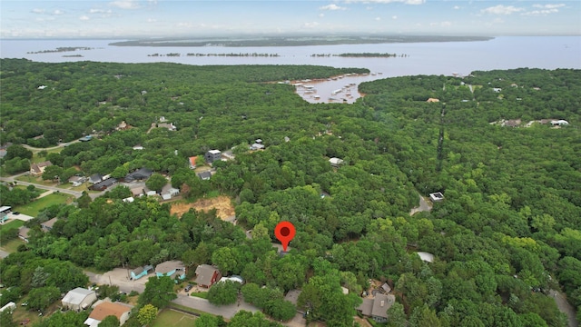 142 Wales Dr, Pottsboro, TX 75076 - aerial view of a large body of water and a heavily wooded area