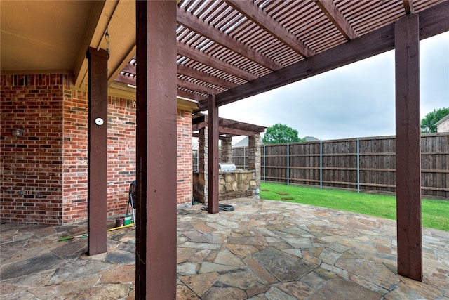 319 Paloverde Ln, Frisco, TX 75036 - fenced backyard featuring a pergola and a patio