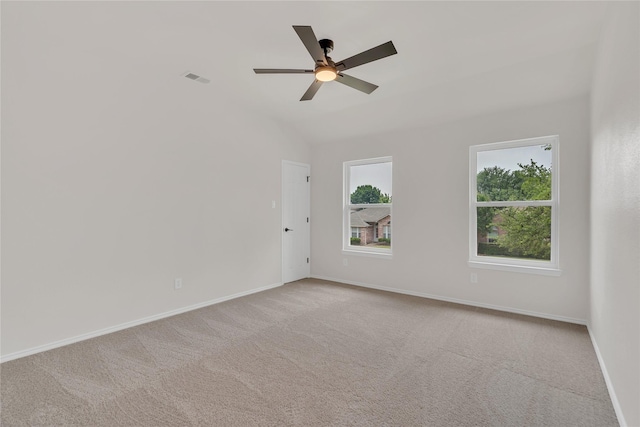1529 Harvest Run Dr, Allen, TX 75002 - spare room with light colored carpet, baseboards, a ceiling fan, and lofted ceiling