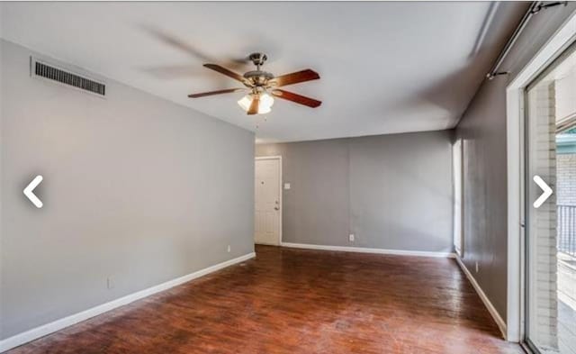 982 S Weatherred Dr Unit B, Richardson, TX 75080 - empty room with ceiling fan, wood finished floors, and baseboards