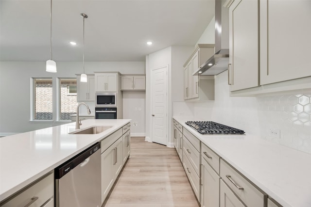 7111 Manhattan Dr, Rowlett, TX 75088 - kitchen with stainless steel appliances, a sink, light countertops, and recessed lighting