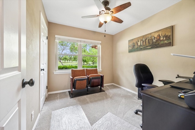 635 Old Justin Rd, Argyle, TX 76226 - carpeted office space with a ceiling fan and baseboards