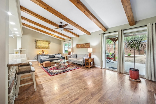 635 Old Justin Rd, Argyle, TX 76226 - living room with hardwood / wood-style flooring, ceiling fan, and baseboards