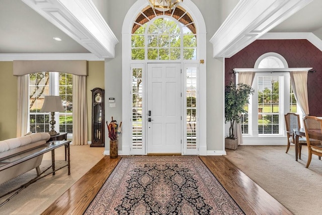 5503 Arch Bridge Ct, Arlington, TX 76017 - foyer with baseboards, wood finished floors, and a chandelier