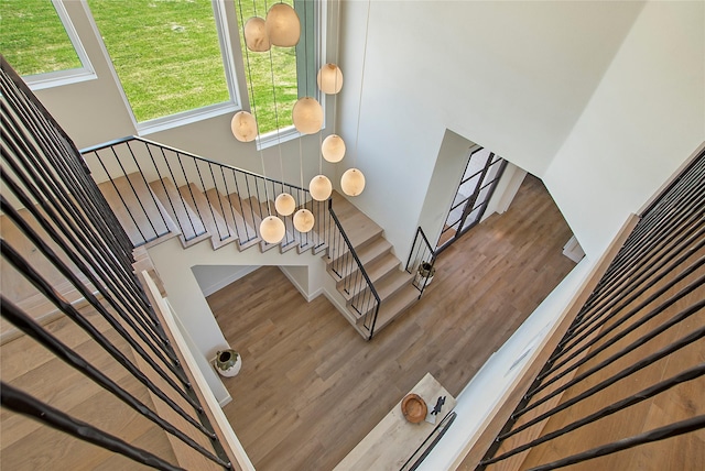 10356 Wild Rose Cir, Forney, TX 75126 - staircase featuring wood finished floors