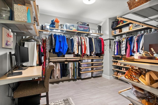 spacious closet featuring wood finished floors