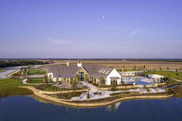 4108 Fall Aster Way, Aubrey, TX 76227 - view from above of property with a large body of water