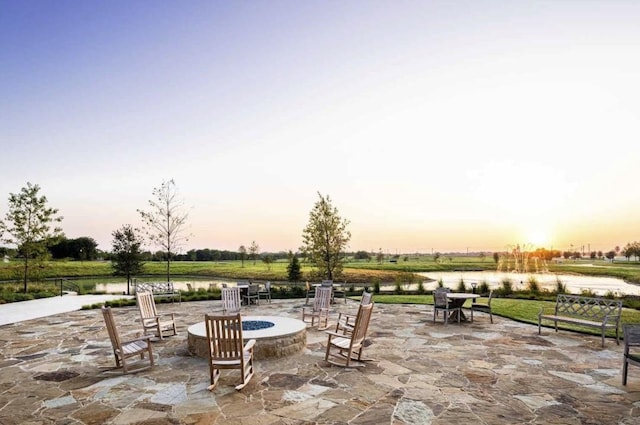4108 Fall Aster Way, Aubrey, TX 76227 - view of patio / terrace featuring an outdoor fire pit and a rural view